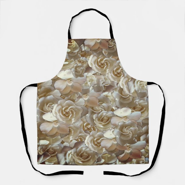 Elegant Floral Rose Petal Pattern  Apron (Front)