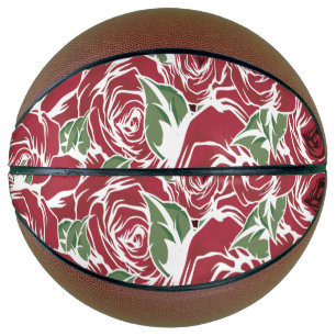 Elegant Floral Rose Petal Pattern  Basketball