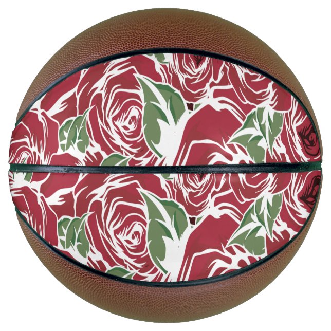 Elegant Floral Rose Petal Pattern  Basketball (Front)