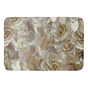 Elegant Floral Rose Petal Pattern  Bath Mat