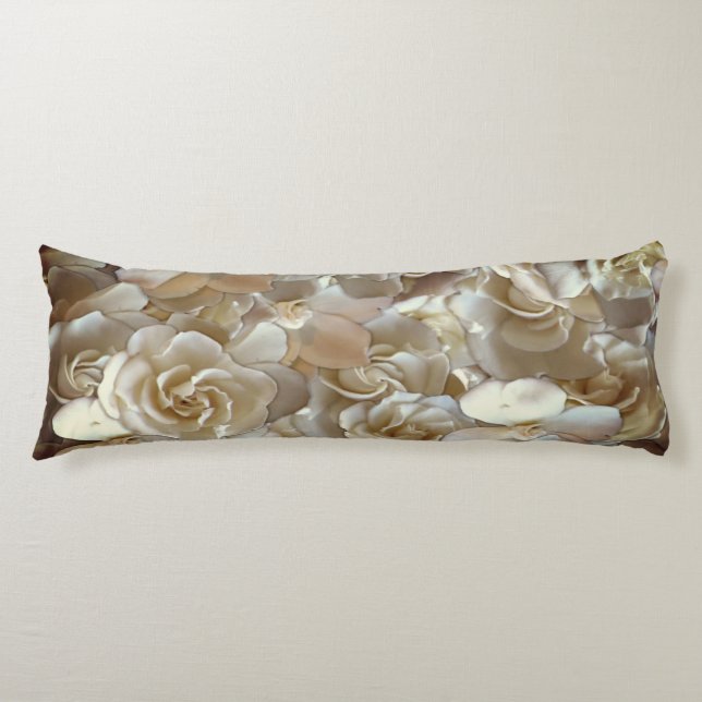 Elegant Floral Rose Petal Pattern  Body Cushion (Front)
