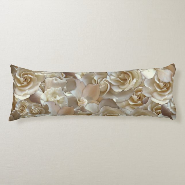 Elegant Floral Rose Petal Pattern  Body Cushion (Front)