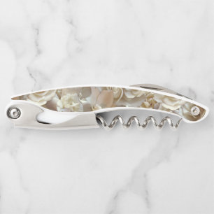 Elegant Floral Rose Petal Pattern Corkscrew