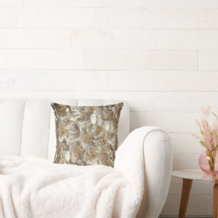 Elegant Floral Rose Petal Pattern Cushion