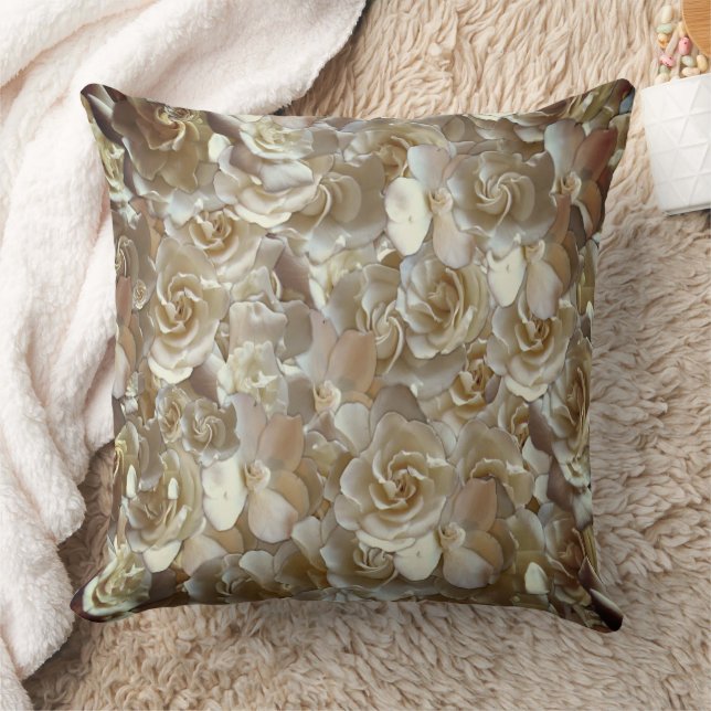 Elegant Floral Rose Petal Pattern  Cushion (Blanket)