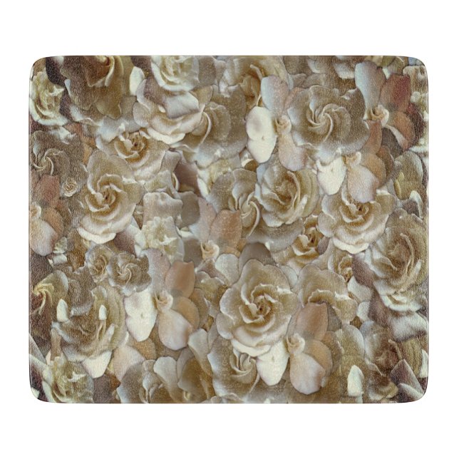 Elegant Floral Rose Petal Pattern  Cutting Board (Front)