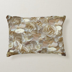 Elegant Floral Rose Petal Pattern Decorative Cushion
