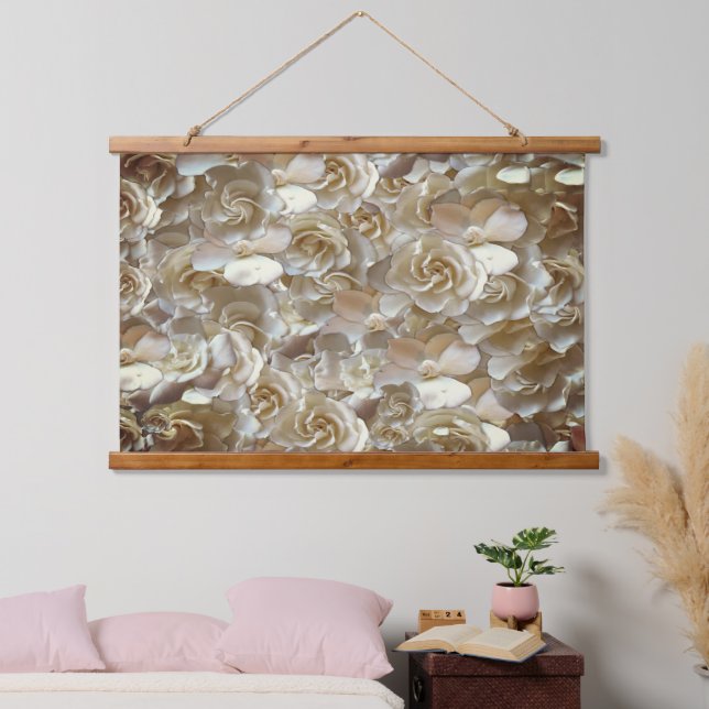 Elegant Floral Rose Petal Pattern  Hanging Tapestry (Bedroom)