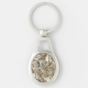 Elegant Floral Rose Petal Pattern  Key Ring