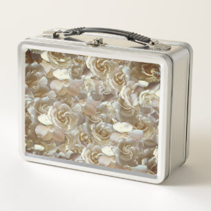 Elegant Floral Rose Petal Pattern  Metal Lunch Box
