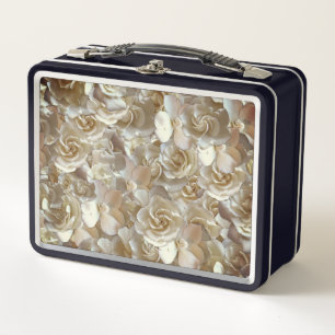 Elegant Floral Rose Petal Pattern  Metal Lunch Box