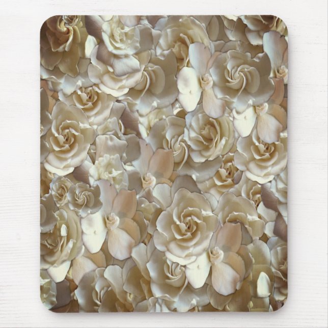 Elegant Floral Rose Petal Pattern  Mouse Mat (Front)
