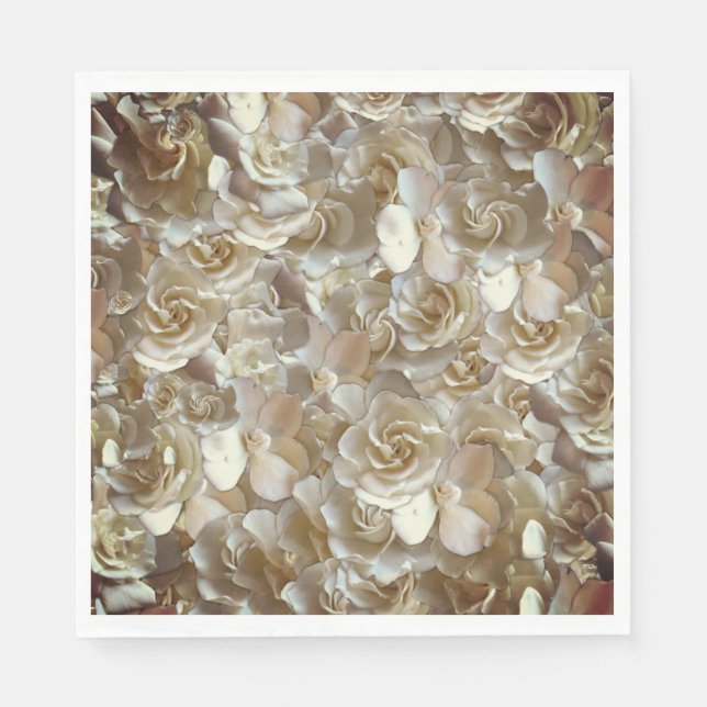 Elegant Floral Rose Petal Pattern  Napkin (Front)