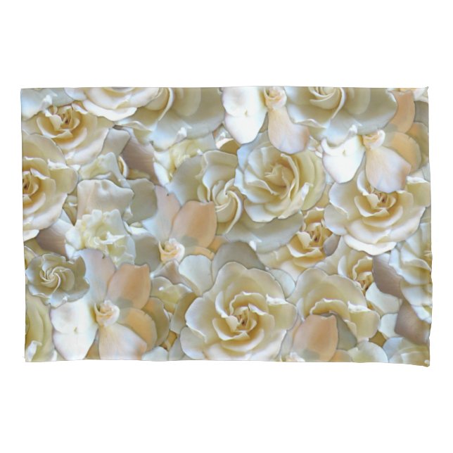 Elegant Floral Rose Petal Pattern  Pillowcase (Front)
