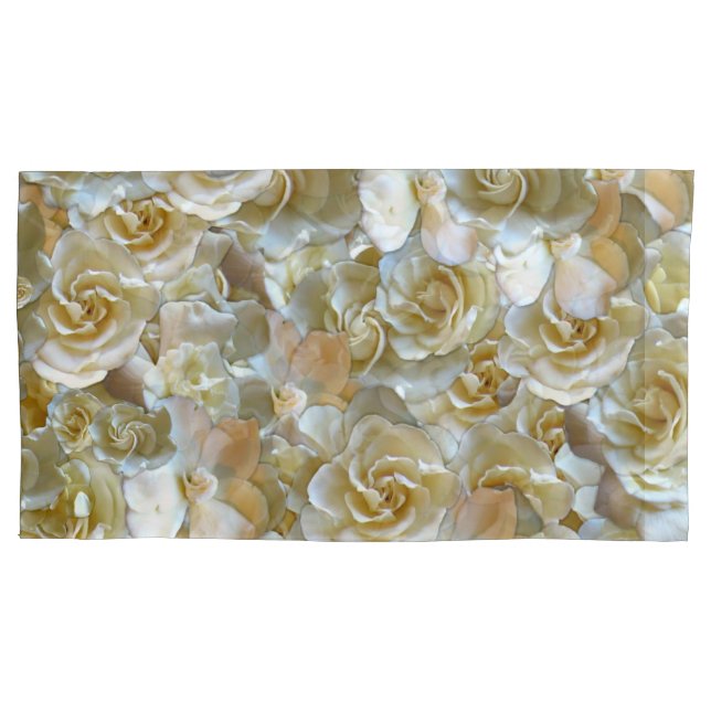 Elegant Floral Rose Petal Pattern  Pillowcase (Front-Left)