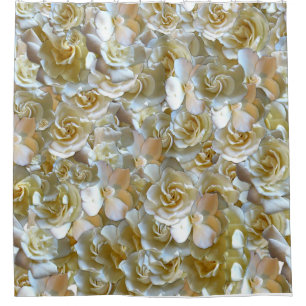 Elegant Floral Rose Petal Pattern  Shower Curtain