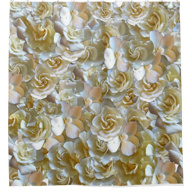 Elegant Floral Rose Petal Pattern  Shower Curtain (Front)