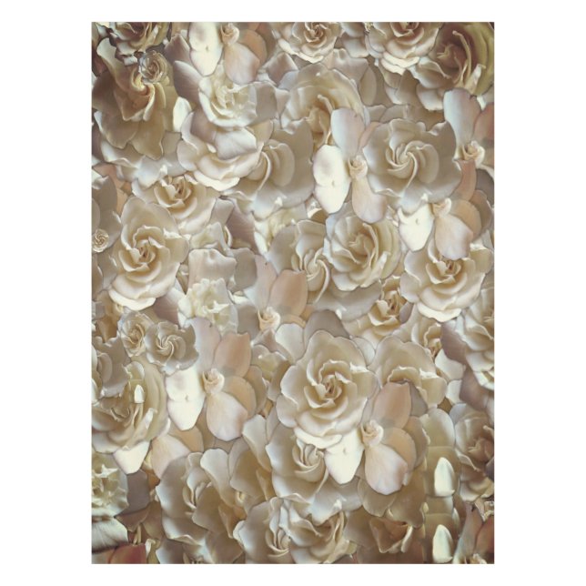 Elegant Floral Rose Petal Pattern  Tablecloth (Front)