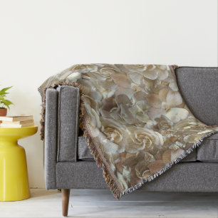 Elegant Floral Rose Petal Pattern  Throw Blanket