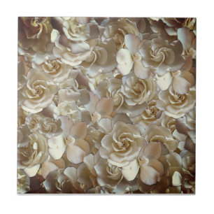 Elegant Floral Rose Petal Pattern Tile