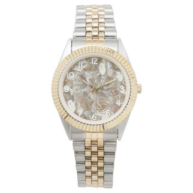 Elegant Floral Rose Petal Pattern  Watch (Front)