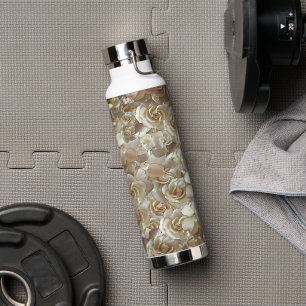 Elegant Floral Rose Petal Pattern  Water Bottle