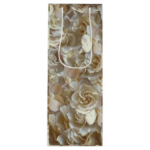 Elegant Floral Rose Petal Pattern  Wine Gift Bag