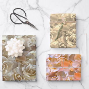 Elegant Floral Rose Petal Pattern  Wrapping Paper Sheet