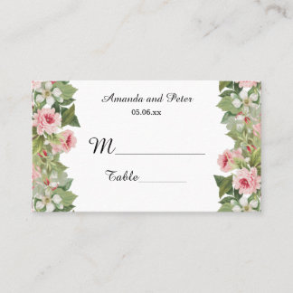 Elegant floral rose place cards