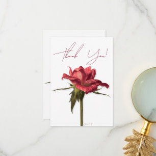 Elegant Floral Rose Thank You Card