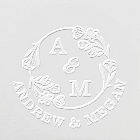 Elegant Floral Rose Wreath Couples Monogram & Name