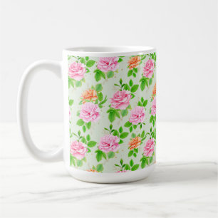 Elegant Floral Roses Green Leaves Pattern-23675 Coffee Mug
