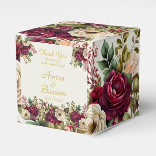 Elegant Floral Roses Islamic Wedding  Favour Box