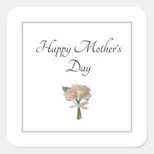 Elegant Floral Roses Mother's Day Party   Square Sticker