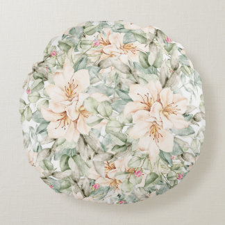 elegant floral round cushion