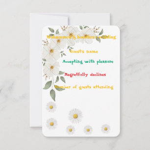 Elegant Floral RSVP Card – personalised widding 