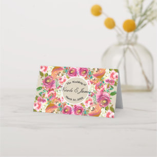 Elegant Floral Rustic Chic Kraft Table Seating Place Card