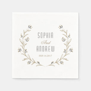 Elegant floral rustic country wedding monogram napkin