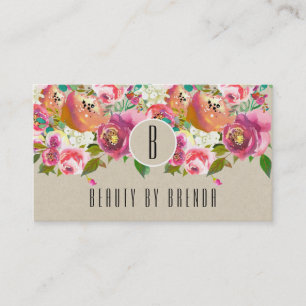 Elegant Floral Rustic Kraft Customer Loyalty Card