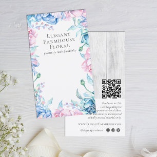 Elegant Floral Rustic Wood Earring Jewellery Displ Business Card