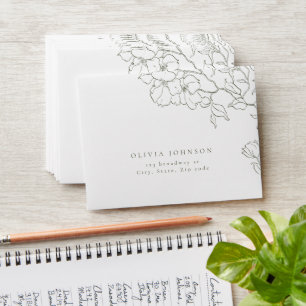 Elegant floral sage green wedding RSVP  Envelope