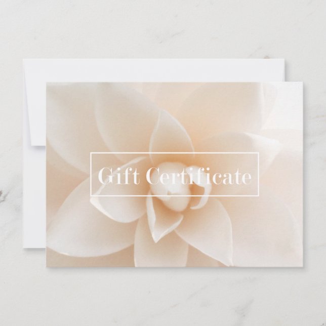 Elegant Floral Salon Spa Yoga Gift Certificate (Front)