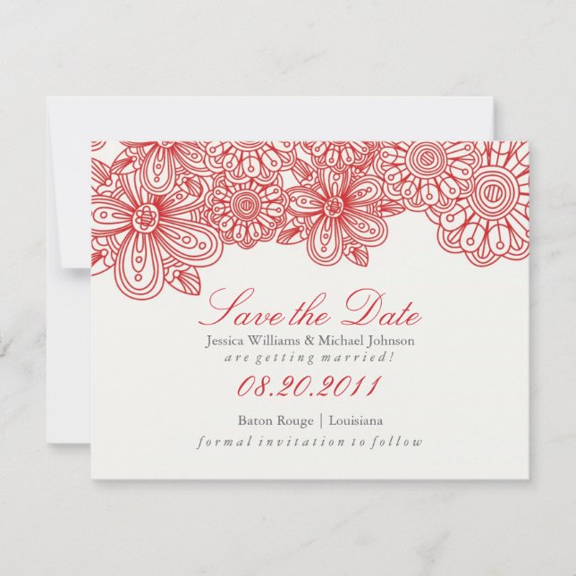 Elegant Floral Save the Date (Front)