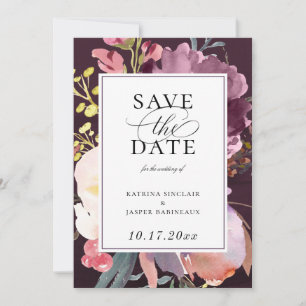 Elegant Floral Save the Date Announcement
