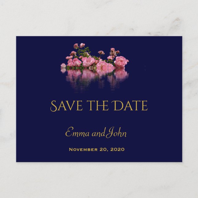 Elegant Floral Save the Date Announcement Postcard (Front)