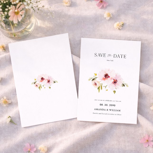 Elegant Floral Save The Date Card (Creator Uploaded)