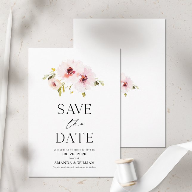 Elegant Floral Save The Date Card (Creator Uploaded)
