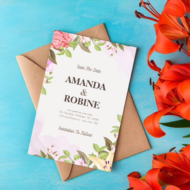 Elegant Floral Save The Date Invitation (Creator Uploaded)