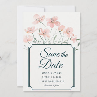 Elegant Floral Save The Date Invitation