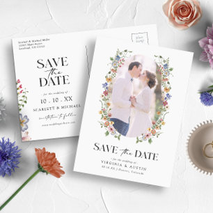 Elegant Floral Save The Date Postcard